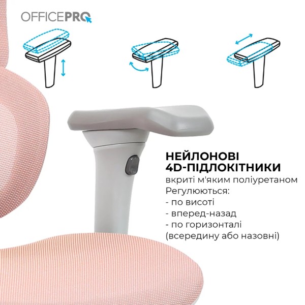 Фото - Кресло офисное OfficePro Elite OC950GLP Gray/Light Pink